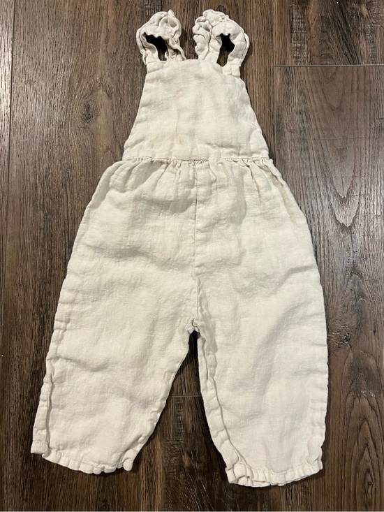 Zara Other - Zara Oatmeal Ruffled-Strap Kids Overalls